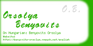 orsolya benyovits business card